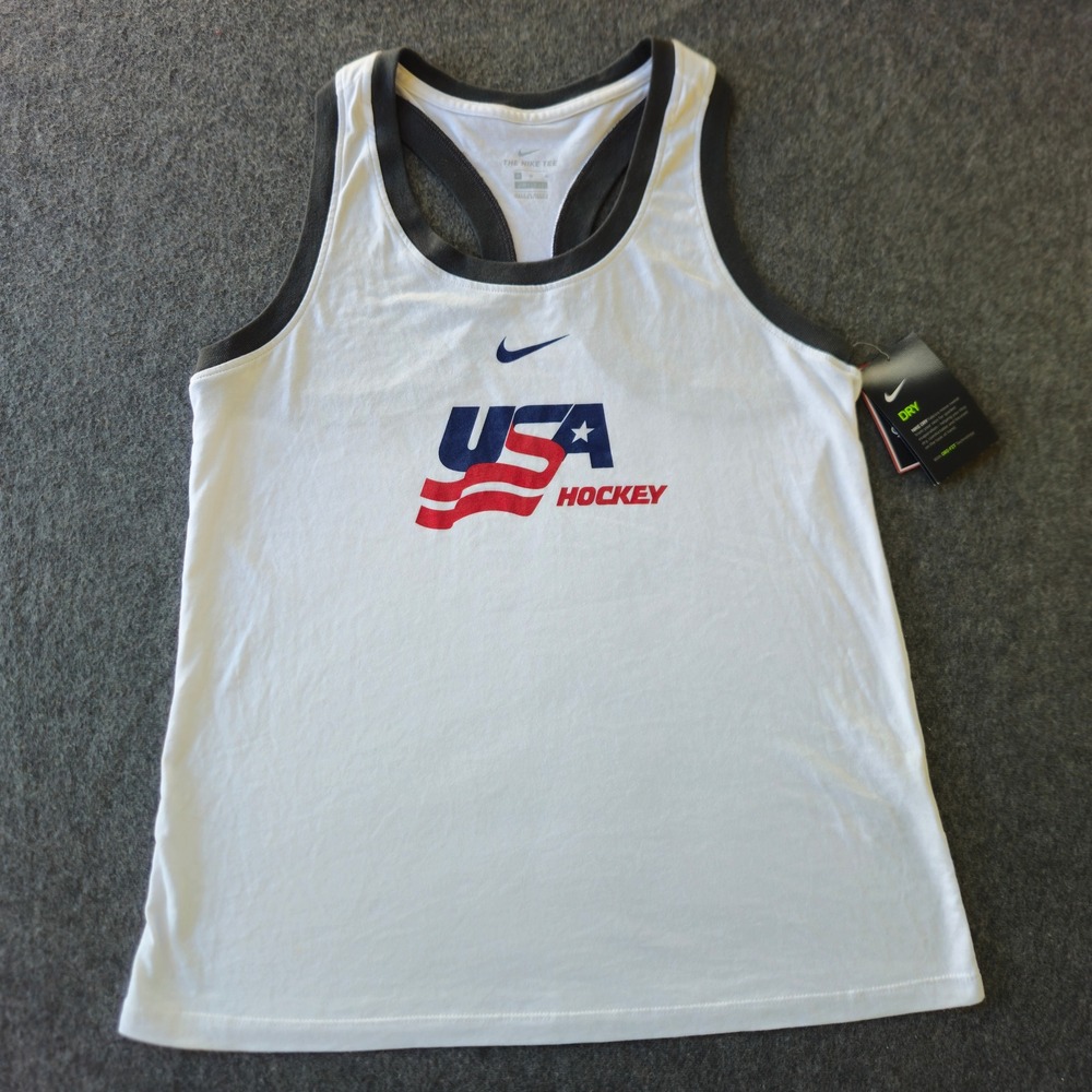 New! Nike Official USA Hockey Dri-FIT Racerback Tank Medium July 4th Patriotic